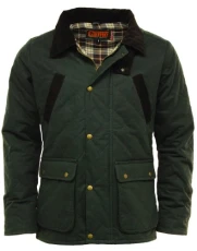 Mens OXFORD British Made Quilted Wax Jacket - Olive (M) Mens OXFORD British Made Quilted Wax Jacket - Olive (M)