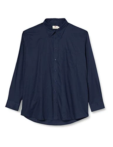 Men's Oxford Long Sleeve Shirt, Navy, 14.5" Collar (Manufacturer Size:Small)