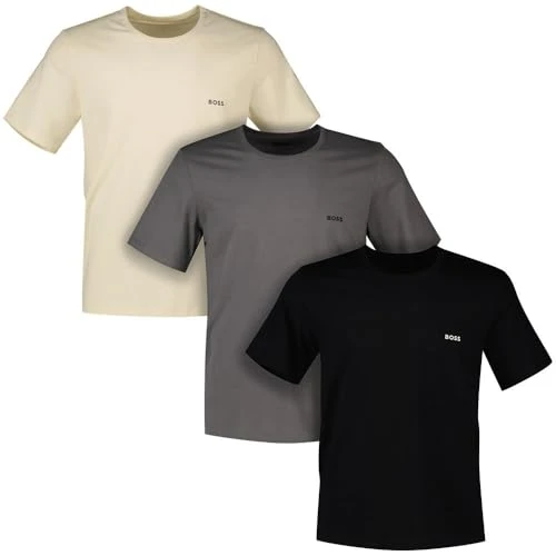 Mens Pack Classic T-Shirt Beige/Charcoal/Black XXL