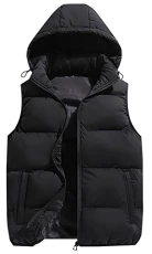 Men's Padded Gilet Winter Puffer Vest Sleeveless Detachable Hood Down Jacket Mens Sleeveless Windbreaker Coat Autumn Winter Black XXL Men's Padded Gilet Winter Puffer Vest Sleeveless Detachable Hood Down Jacket Mens Sleeveless Windbreaker Coat Autumn Winter Black XXL