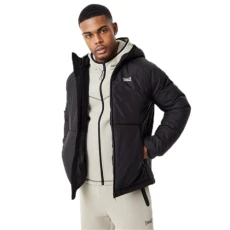Mens Padded Hooded Jacket Black M
