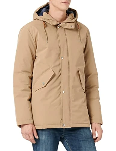 Men's Padded Parka Jacket With Hood Warm Water Resistant Outdoor Short Coat (as8, alpha, xx_l, regul