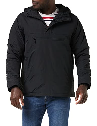 Men's Padded Pull Over Jacket, Black, Large