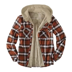Mens Padded Shirts UK Clearance, Winter Flannel Check Jacket Warm Fleece Plaid Hoodies with Pocket Men Button Down Checked Jackets with Hood Outwear Lumberjack Jacket Fleece Lined Shirts