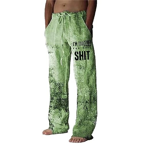 Men's Pajama Lounge Pants Letter Print Soft Comfy Drawstring Waist Pants Pajama Bottoms Wide Leg Pants