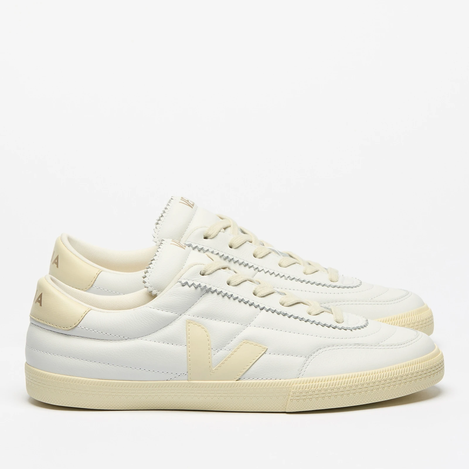 Mens Panenka Leather Low Top Trainers - White