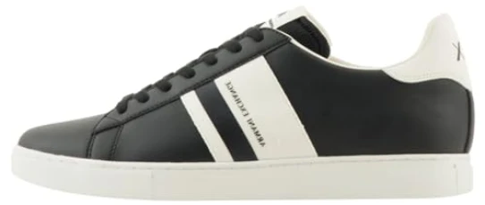 Men's Paris Double line Sneaker, Black+ Off White, 6 UK Men's Paris Double line Sneaker, Black+ Off White, 6 UK