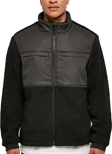 Men's Patched Sherpa Jacket, black, XXL