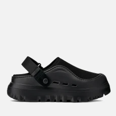 Mens Peak Mod Faux Leather Mules - Black