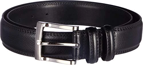 Men's Pebble Grain Leather Belt 32mm, Black, 36