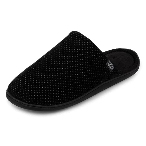 Mens Perforated Suedette Mule Slipper