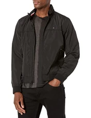 Men's Performance Faux Memory Bomber Jacket Transitional, Black Unfilled, XXL
