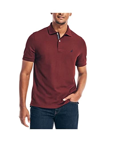 Men's Performance Pique Polo Shirt, Royal Burgundy, Large