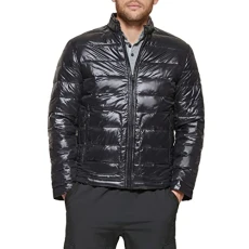 Men's Perlized Lightweight Quilted Puffer Jacket, Black, L Men's Perlized Lightweight Quilted Puffer Jacket, Black, L