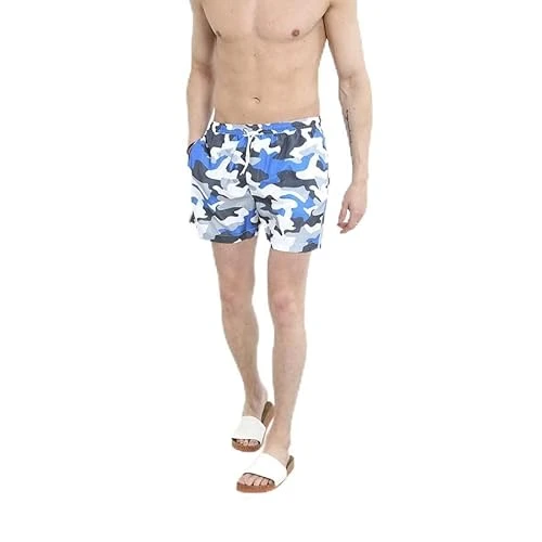 Mens Perth Camo Swim Shorts (M) (Blue)