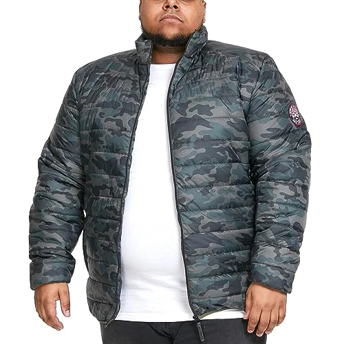 Mens Peter Big Tall Padded Quilted Printed Puffer Jacket - 4XL