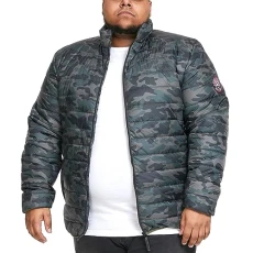 Mens Peter Big Tall Padded Quilted Printed Puffer Jacket - 4XL Mens Peter Big Tall Padded Quilted Printed Puffer Jacket - 4XL