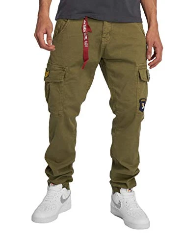 Men's Petrol Patch Casual Trousers Pants, Olive, 20