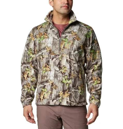 Men's PHG Fleece Overlay II 1/4 Zip, Timberwoods Camo/Timberwoods Camo, Large