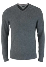 Men's Pima Ctn Cashmere V-nk Cf, Grey (Charcoal Htr), Medium