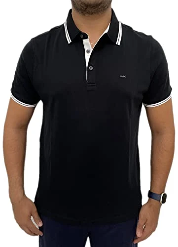 Mens Pima Soft Touch Classic Fit Polo Shirt Short Sleeve Pique (Large, True Black)