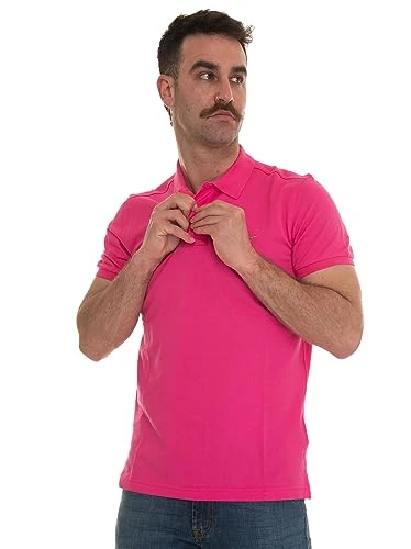 Mens Pique Polo Shirt Hyper Pink S