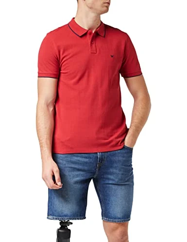 Men's Pique Polo T-Shirt, Red, XXL