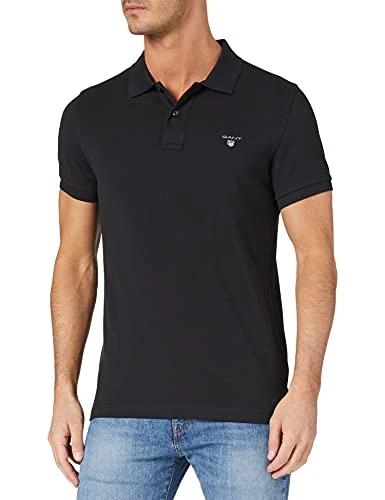 Mens Pique Short Sleeve Rugger Polo Black XXL