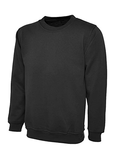 ® Mens Plain Classic Sweatshirt Sweater Fleece Full Sleeve Jumper Top Casual Work Leisure Sport Bas