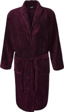 Men's Plain Fleece Dressing Gown-Red-3XL Men's Plain Fleece Dressing Gown-Red-3XL