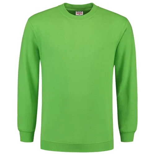 Mens Plain Sweatshirt Jersey Fleece Jumper Sweater Pullover Work Casual Leisure Top Size Small Lime 