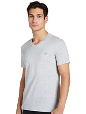 Men's PLAIN V-NECK T-Shirt, Light Heather Grey, L Men's PLAIN V-NECK T-Shirt, Light Heather Grey, L