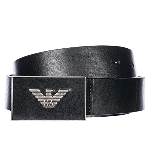 Mens Plaque Belt Black Medium