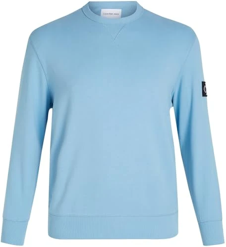 Men's Plus Badge Crew Neck J30J325468 Sweatshirts, Dusk Blue, XXL