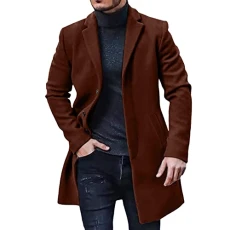 Men's Plus Size Winter Coat Lapel Collar Long Sleeve Padded Leather Jacket Vintage Thick Coat Sheepskin Jacket Vintage Winter Jacket, brown, XL