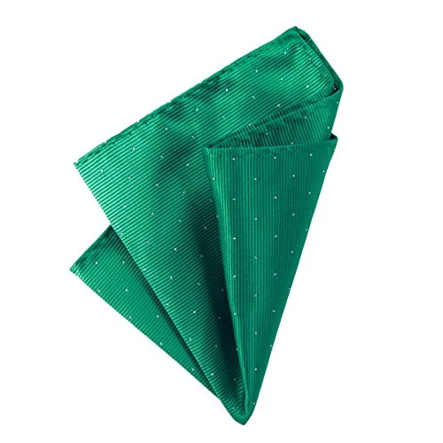 Men’s Pocket Handkerchief 9.84 x 9.84-25 x 25 cm shiny - green with silver dots