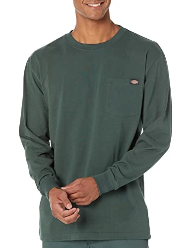 Men's Pocket Tee L/S Longsleeve T-Shirt, Hunter Green, Medium