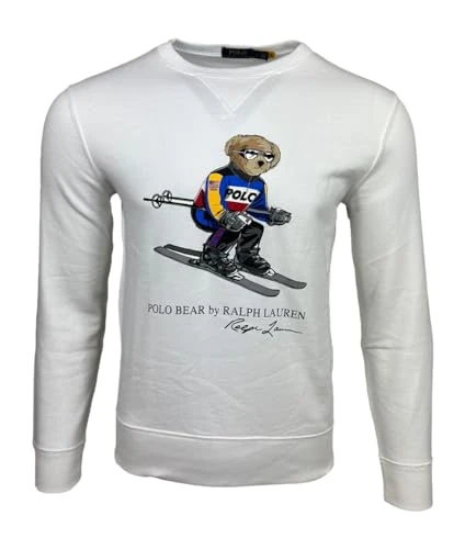 Men's Polo Bear Limited Crewneck Fleece Sweatshirt, Polo White, X-Large