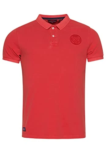 Men's Polo Bordado Short Sleeve T-Shirt, Soda Pop Red, S