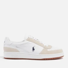 Mens Polo Leather/Suede Trainers - White