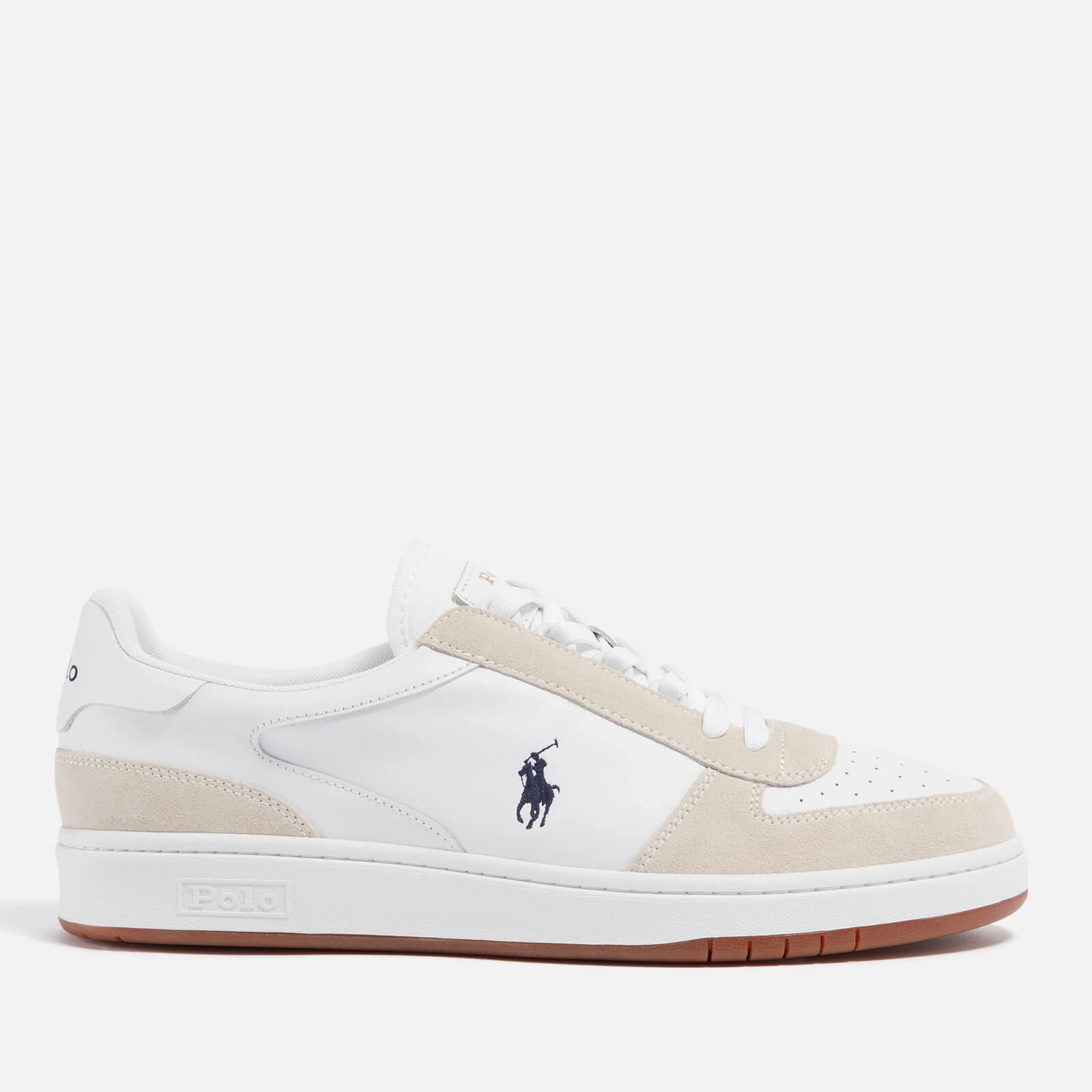 Mens Polo Leather/Suede Trainers - White