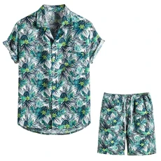 Men's polo Shirt and Shorts Set Summer Breathable Harajuku Quick Dry Flap Pocket Softstyle Polyester Tie Neck Fishnet Fitted Cartoon Handcrafted Tie Dye Loose Oversize Business Shirts