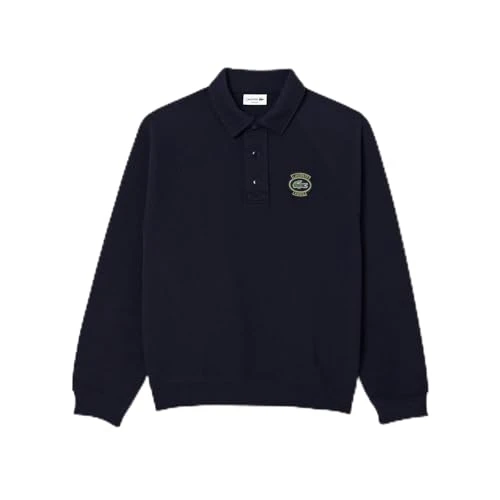 Mens Polo Shirt Neck Sweatshirt Navy XXL