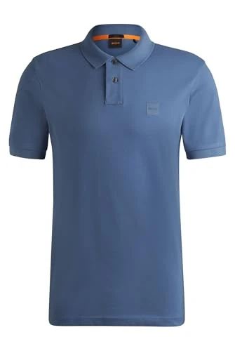 Mens Polo Shirt Open Blue L