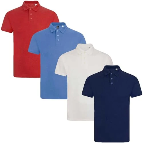 Mens Polo Shirt Plain Tshirt Short Sleeve Summer Work Pique T Shirt Workwear Adult Tee Classic Casua