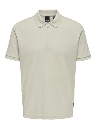 Men's Polo Shirt Short Sleeve Classic Collar Summer Top, Colours:Beige-2, Size:XXL