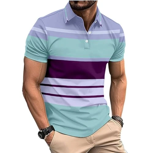 Mens Polo Shirt Short Sleeve Regular Fit Cotton Pique Plain Tee Top Casual Work Sports T-Shirts Henl