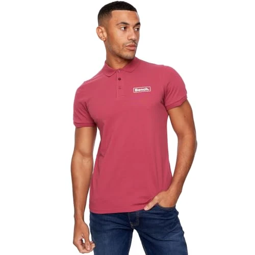 Mens Polo Shirt Short Sleeves Polos Tshirt Summer Plain Cotton Pique Shirt Casual Top Burgundy L