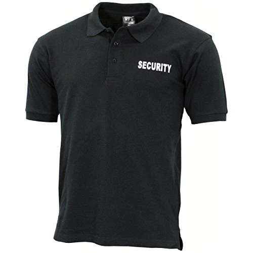 Men's Polo Shirt with Security Print Black size L