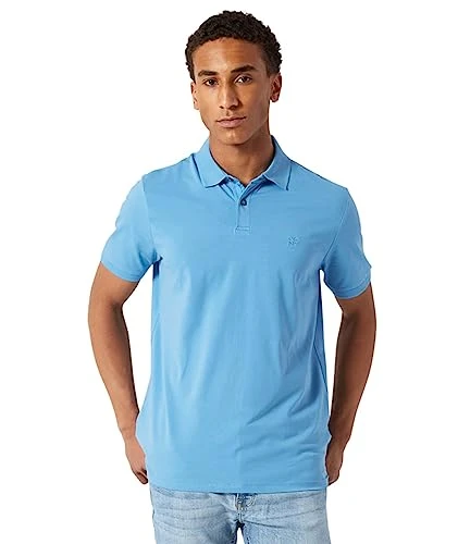 Mens Polo Shirts - Men's Polo Shirts Short Sleeve | Mens Cotton Polos, Parisian Blue, Large